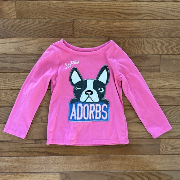 🐶  Gymboree and Okie Dokie girls 3T tee shirt bundle pink dog adorbs long sleeve - Picture 2 of 10